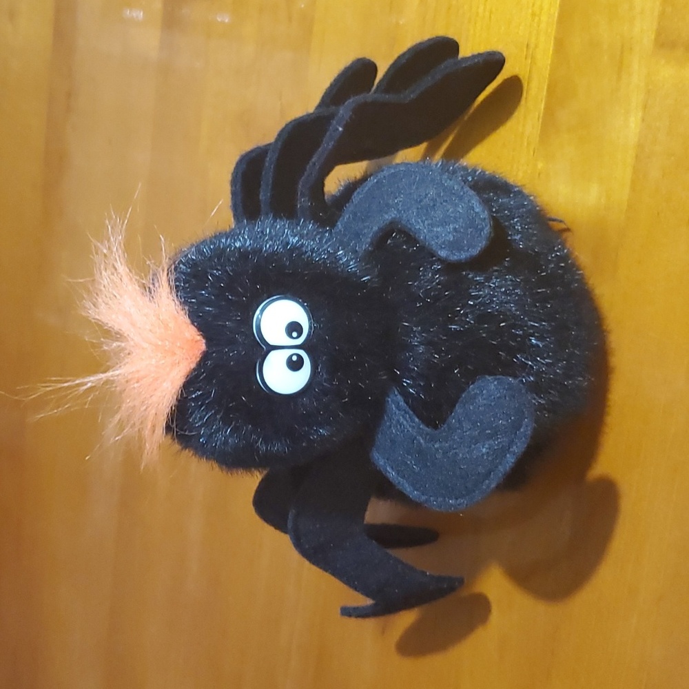 VINTAGE Rare GUND 1989 Black Spider